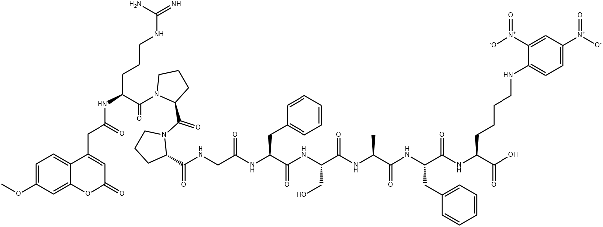 MCA-ARG-PRO-PRO-GLY-PHE-SER-ALA-PHE-LYS(DNP)-OH 구조식 이미지