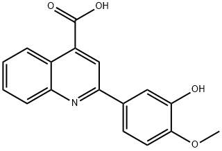 2-(3-HYDROXY-4-METHOXY-PHENYL)-퀴놀린-4-카르복실산 구조식 이미지