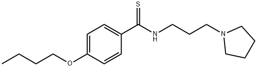 p-Butoxy-N-[3-(1-pyrrolidinyl)propyl]thiobenzamide Structure