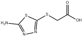 (5-아미노-[1,3,4]티아디아졸-2-일설파닐)-아세트산 구조식 이미지