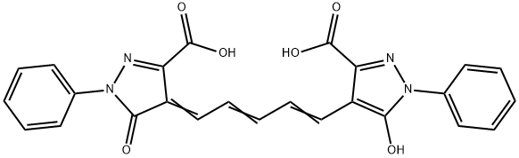 4-[5-(3-carboxy-5-hydroxy-1-phenyl-1H-pyrazol-4-yl)penta-2,4-dienylidene]-4,5-dihydroxy-5-oxo-1-phenyl-1H-pyrazole-3-carboxylic acid Structure