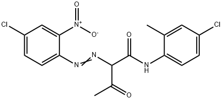 N-(4-Chloro-2-methylphenyl)-2-[(4-chloro-2-nitrophenyl)azo]-3-oxobutanamide 구조식 이미지