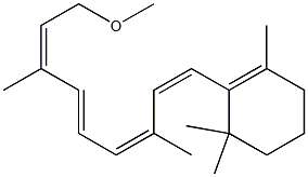(all-E)-2-(9-methoxy-3,7-dimethyl-1,3,5,7-nonatetraenyl)-1,3,3-trimethylcyclohexene 구조식 이미지