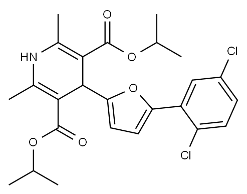 diisopropyl 4-[5-(2,5-dichlorophenyl)-2-furyl]-2,6-dimethyl-1,4-dihydro-3,5-pyridinedicarboxylate Structure
