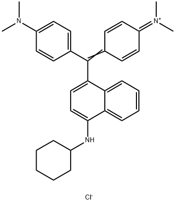 [4-[alpha-[4-(cyclohexylamino)-1-naphthyl]-p-(dimethylamino)benzylidene]-2,5-cyclohexadien-1-ylidene]dimethylammonium chloride  구조식 이미지