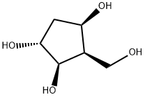 1,2,4-Cyclopentanetriol, 3-(hydroxymethyl)-, (1R,2R,3R,4R)- (9CI) 구조식 이미지