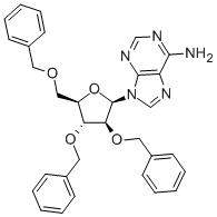 9-(2', 3', 5'-TRI-O-BENZYL-BETA-D-ARABINOFURANOSYL)-ADENINE 구조식 이미지