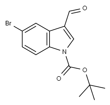 5-BROMO-3-FORMYLINDOLE-1-CARBOXYLIC ACID TERT-BUTYL ESTER 구조식 이미지