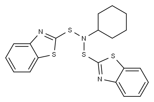 N-(benzothiazol-2-ylthio)-N-cyclohexylbenzothiazole-2-sulphenamide Structure