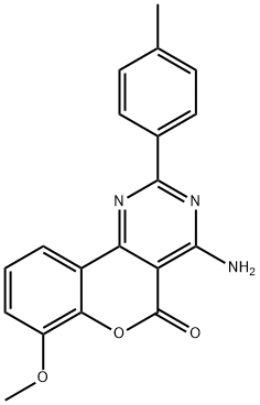 4-Amino-7-methoxy-2-(p-tolyl)-5H-[1]benzopyrano[4,3-d]pyrimidin-5-one 구조식 이미지
