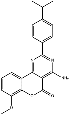 4-Amino-2-(4-isopropylphenyl)-7-methoxy-5H-[1]benzopyrano[4,3-d]pyrimidin-5-one 구조식 이미지