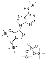 N-(트리메틸실릴)-2'-O,3'-O-비스(트리메틸실릴)아데노신5'-[인산비스(트리메틸실릴)]에스테르 구조식 이미지