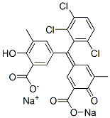 5-[(2,3,6-Trichlorophenyl)[3-methyl-4-oxo-5-(sodiooxycarbonyl)-2,5-cyclohexadien-1-ylidene]methyl]-2-hydroxy-3-methylbenzoic acid sodium salt Structure