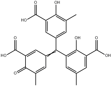5-[(3-Carboxy-2-hydroxy-5-methylphenyl)(3-carboxy-5-methyl-4-oxo-2,5-cyclohexadien-1-ylidene)methyl]-2-hydroxy-3-methylbenzoic acid Structure