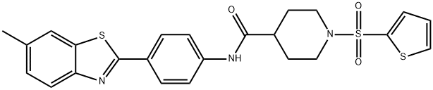 4-PiperidinecarboxaMide, N-[4-(6-Methyl-2-benzothiazolyl)phenyl]-1-(2-thienylsulfonyl)- Structure