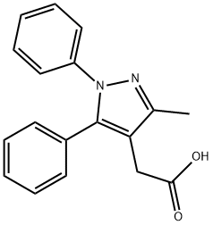 1,5-Diphenyl-3-methyl-1H-pyrazole-4-acetic acid Structure