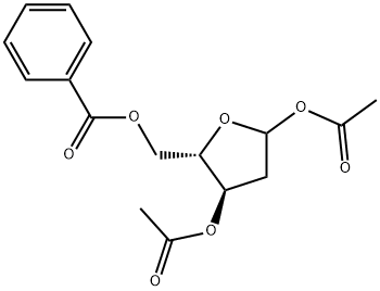 1,3-Di-O-acetyl-2-deoxy-5-O-benzoyl-D-xylofuranose 구조식 이미지
