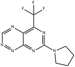 7-(1-Pyrrolidinyl)-5-(trifluoromethyl)pyrimido[5,4-e]-1,2,4-triazine Structure