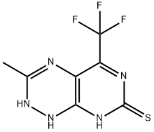 2,6-Dihydro-3-methyl-5-(trifluoromethyl)pyrimido[5,4-e]-1,2,4-triazine-7(1H)-thione 구조식 이미지