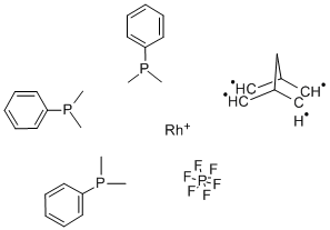 [TRIS(DIMETHYLPHENYLPHOSPHINE)](2,5-NORBORNADIENE)RHODIUM(I) HEXAFLUOROPHOSPHATE Structure