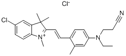 5-chloro-2-[2-[4-[(2-cyanoethyl)ethylamino]-o-tolyl]vinyl]-1,3,3-trimethyl-3H-indolium chloride  구조식 이미지