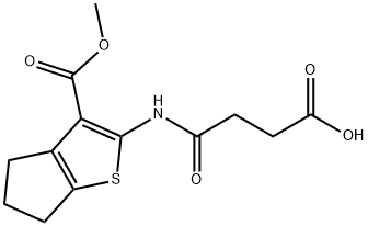 2-(3-CARBOXY-PROPIONYLAMINO)-5,6-DIHYDRO-4H-CYCLOPENTA[B]티오펜-3-카르복실산메틸에스테르 구조식 이미지