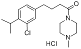1-(4-(3-Chloro-4-(1-methylethyl)phenyl)-1-oxobutyl)-4-methylpiperazine  hydrochloride 구조식 이미지