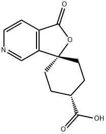trans-1'-Oxo-spiro[cyclohexane-1,3'(1'H)-furo[3,4-c]pyridine]-4-carboxylic acid 구조식 이미지