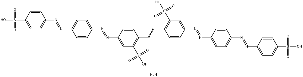 테트라나트륨4,4'-비스[[p-[(p-설포나토페닐)아조]페닐]아조]스틸벤-2,2'-디설포네이트 구조식 이미지