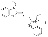3-ethyl-2-[3-(3-ethyl-3H-benzoselenazol-2-ylidene)prop-1-enyl]benzoxazolium iodide Structure