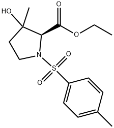ethyl 3-hydroxy-3-methyl-1-tosylpyrrolidine-2-carboxylate 구조식 이미지