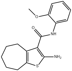 2-AMINO-N-(2-METHOXYPHENYL)-5,6,7,8-TETRAHYDRO-4H-CYCLOHEPTA[B]THIOPHENE-3-CARBOXAMIDE 구조식 이미지