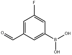 3-FLUORO-5-FORMYLPHENYLBORONIC ACID Structure
