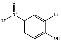 2-бром-6-фтор-4-нитрофенол структурированное изображение