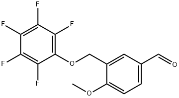 4-METHOXY-3-[(PENTAFLUOROPHENOXY)METHYL]벤잘데하이드 구조식 이미지