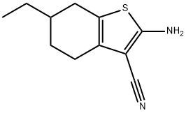 2-amino-6-ethyl-4,5,6,7-tetrahydro-1-benzothiophene-3-carbonitrile(SALTDATA: FREE) Structure