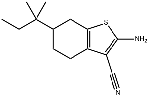 2-AMINO-6-(1,1-DIMETHYLPROPYL)-4,5,6,7-TETRAHYDRO-1-BENZOTHIOPHENE-3-CARBONITRILE 구조식 이미지