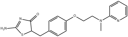 2-Amino-5-[[4-[2-(methyl-2-pyridinylamino)ethoxy]phenyl]methyl]-4(5H)-thiazolone Structure