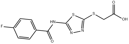 2-({5-[(4-fluorobenzoyl)amino]-1,3,4-thiadiazol-2-yl}sulfanyl)acetic acid Structure