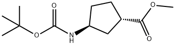 (1S,3S)-N-BOC-1-AMINOCYCLOPENTANE-3-CARBOXYLIC ACID METHYL ESTER Structure