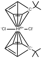 BIS(T-부틸시클로펜타디에닐)하프늄이염화물 구조식 이미지