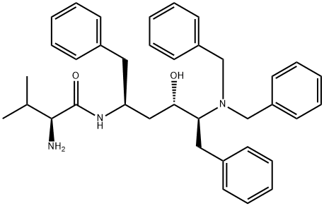 ButanaMide, 2-aMino-N-[(1S,3S,4S)-4-[bis(phenylMethyl)aMino]-3-hydroxy-5-phenyl-1-(phenylMethyl)pentyl]-3-Methyl-, (2S)- 구조식 이미지