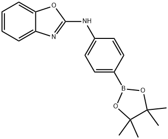 N-(4-(4,4,5,5-Tetramethyl-1,3,2-dioxaborolan-2-yl)phenyl)benzo[d]oxazol-2-amine 구조식 이미지