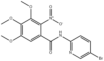 N-(5-브로모(피리딘-2-일))(3,4,5-트리메톡시-2-니트로페닐)카르복사미드 구조식 이미지