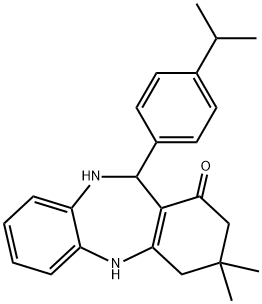 11-(4-isopropylphenyl)-3,3-dimethyl-2,3,4,5,10,11-hexahydro-1H-dibenzo[b,e][1,4]diazepin-1-one Structure