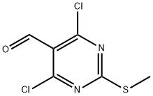 4,6-DICHLORO-2-METHYLSULFANYL-PYRIMIDINE-5-CARBALDEHYDE 구조식 이미지