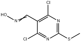 4,6-Dichloro-2-(methylthio)pyrimidine-5-carbaldehyde oxime Structure