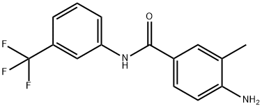 4-아미노-3-메틸-N-[3-(트리플루오로메틸)페닐]벤즈아미드 구조식 이미지