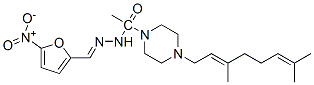 5-Nitro-2-furaldehyde [4-[(3E)-3,7-dimethyl-2,6-octadienyl]-1-piperazinylacetyl]hydrazone 구조식 이미지