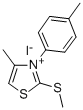 4-Methyl-2-(methylthio)-3-p-tolyl-thiazoliumiodide Structure